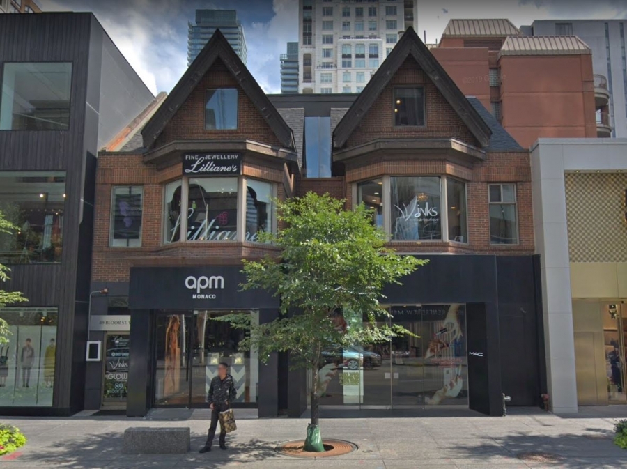 89-91 Bloor Street West, Toronto - July 2018 - Google Streetview