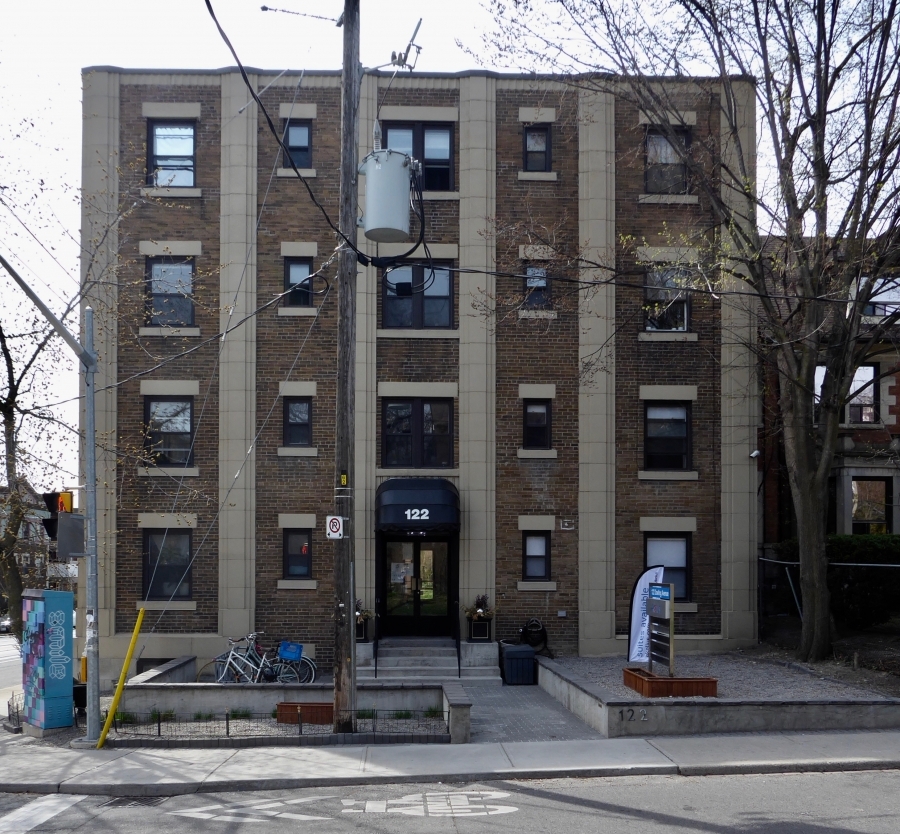 East side of building viewed from Dowling Avenue.