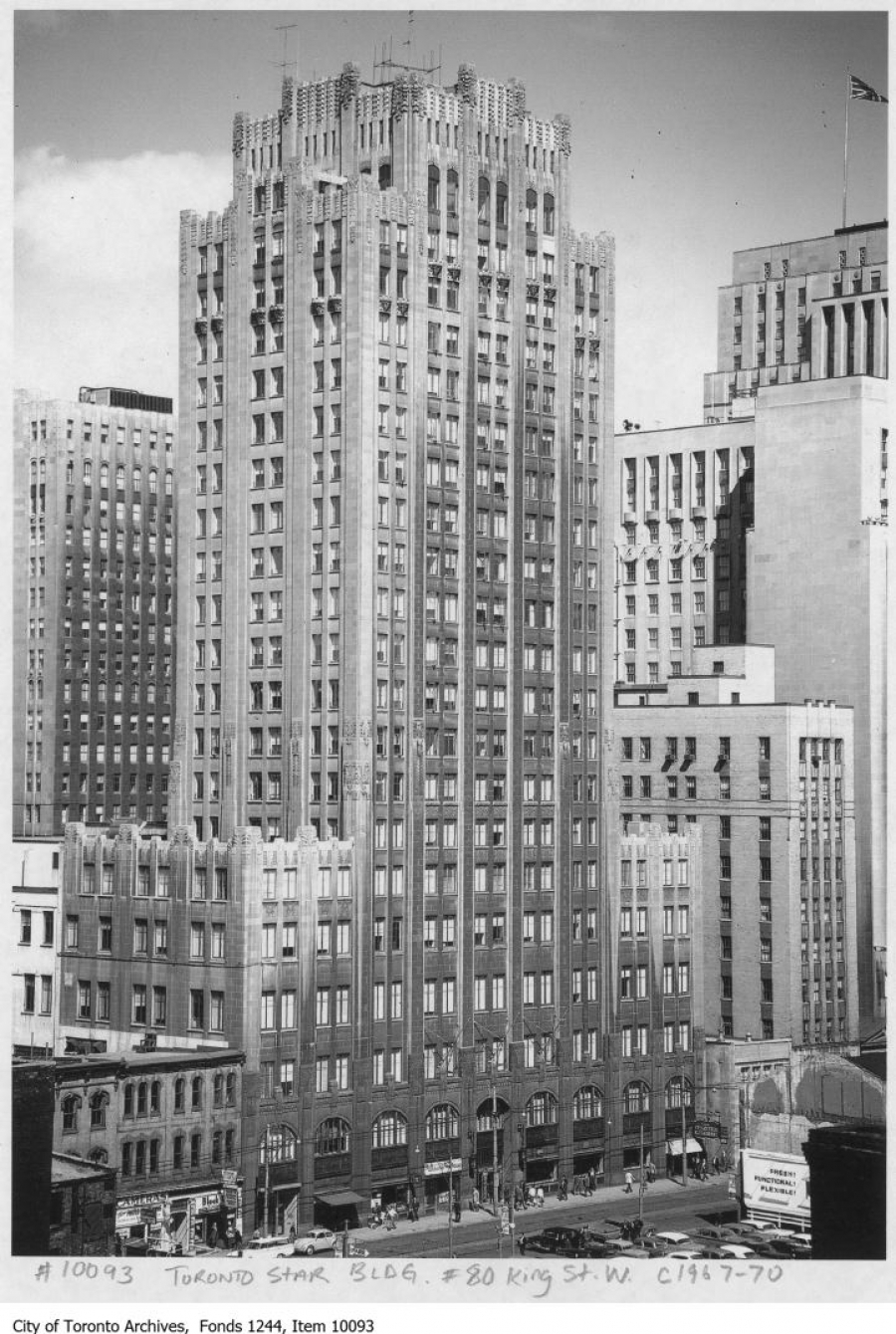 The Toronto Star Building at 80 King Street West in 1967. (Courtesy of the City of Toronto Archives.)