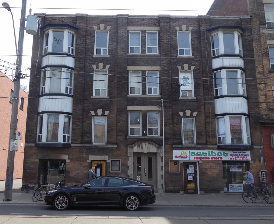 Building viewed from north side of Queen Street.